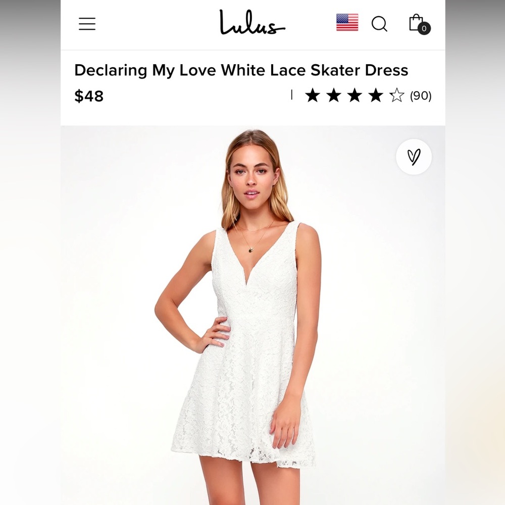 Declaring My Love White Lace Skater Dress